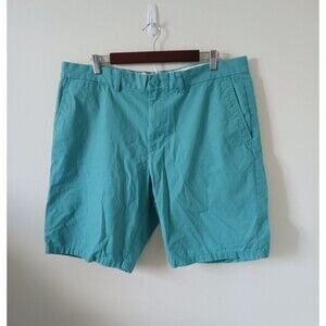 Old Navy Men's Slim Etroit Flat Front Teal Green Chino Shorts Size 38